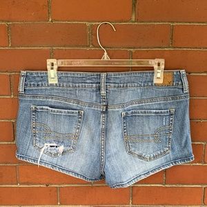American Eagle Distressed Light Wash Jean Shorts